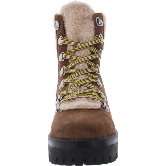 NEW Steve Madden Womens Aniko Ankle Boots Zipper Lace Up Chestnut Suede NIB - Picture 4 of 8